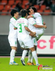 wang xiaolong celebrates his goal