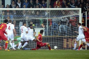 Damjanovic scores against England in 2014 World Cup qualification