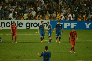 Messi and Zabaleta celebrate another goal - Picture by WOL Borthwick