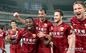 Shanghai East Asia's foreign contingent: Addo, Cuadrado, Hysen and McBreen.