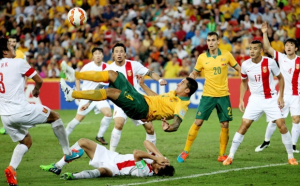 Timeless:Tim Cahill rolls back the years to score Australia's first in spectacular style