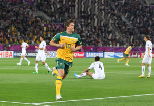 Six Of The Best:Harry Kewell celebrates during the 2011semi-final