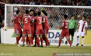 The Comeback Is Un: North Korea celebrate their (Gao Lin's) goal 