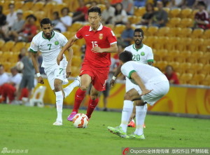 On The Move:Wu Xi had China's best chance of the first half