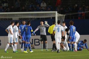 New Evergrande signing Liu Dianzuo in Champions League action for R&F against Gamba Osaka