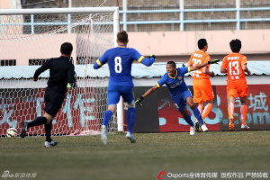 Common Sight: Harbin's Jair Renoiso celebrates a goal for the league's leading scorers Harbin