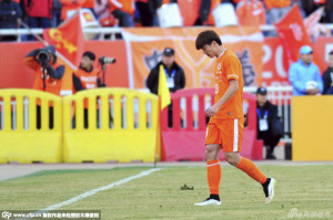 Walk Of Shame: Yang Xu was sent off for a foolish hand ball and will miss the next game away to Kashiwa Reysol