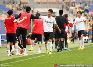 On The Up: Song Wenjie's goal helped Hebei to a third straight win