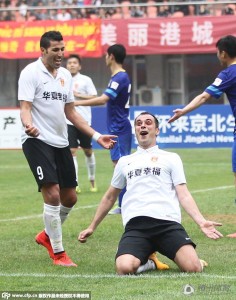 Nenad Milijas (on knees) has been instrumental for Hebei this season