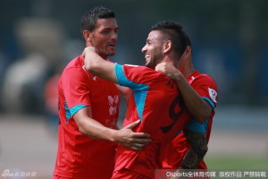 BIT's Andres Marquez celebrates his opener