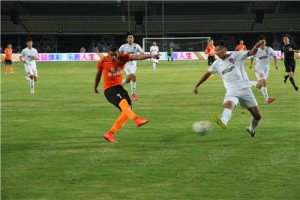 Jiangxi's Adi Rocha  (7) missed a penalty