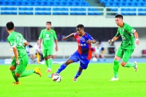 Hat-trick hero Carmelo Valencia terrorises the BIT defence