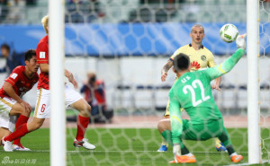 New Shenhua signing Li Shuai in action at the recent FIFA Club World Cup