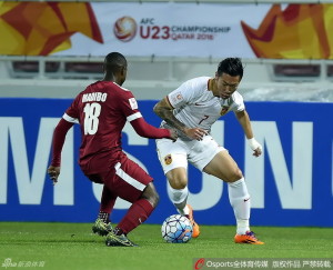 Xu Xin in action before his needless red card