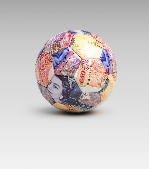 football with different bills on it